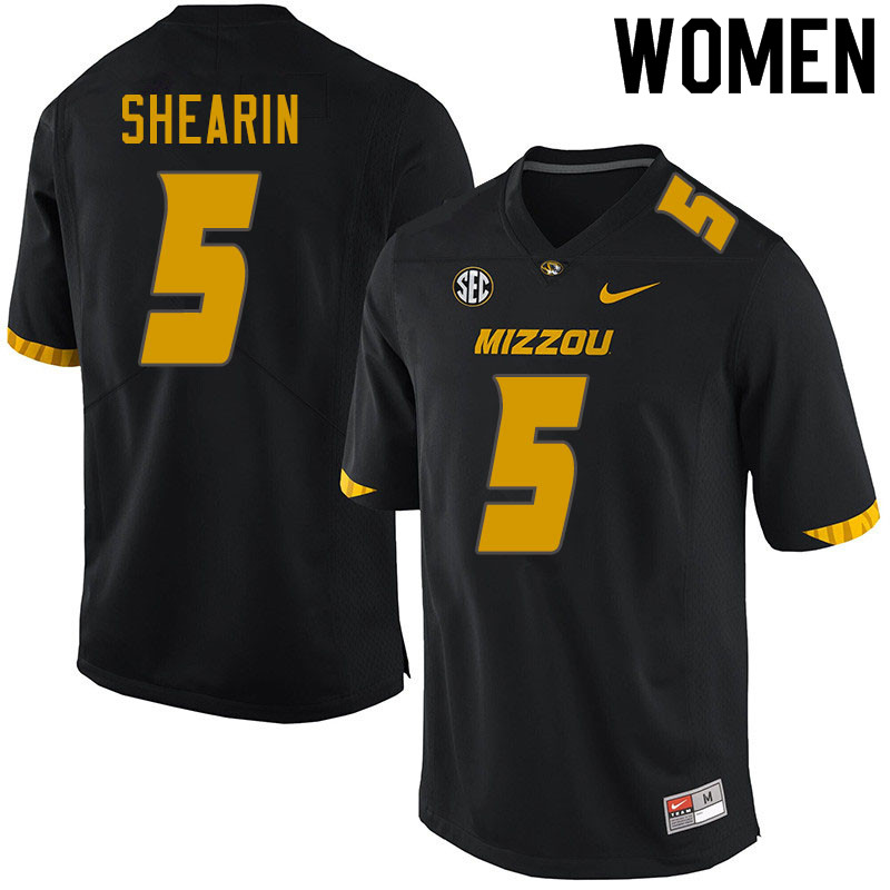 Women #5 Chris Shearin Missouri Tigers College Football Jerseys Sale-Black